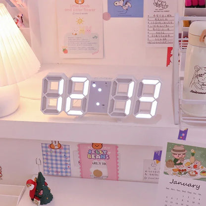 3D LED Digital Alarm Clock Wall Clock